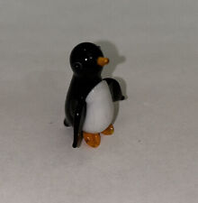 Miniature Tiny Lampwork Flame Hand Blown Glass Penguin Bird Figurine New picture