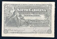 1901-1902 South Carolina Interstate and West Indian Exposition Souvenir Ticket picture