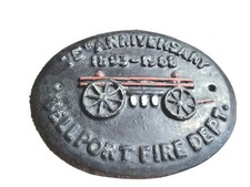Bellport Fire Department Wall Hanging  75th Anniversary Plaque Vintage 1893-1968 picture