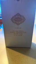 Shannon Crystal Lead Crystal Spiral Champagne Flutes Pair Set of 2 Clear 6.5 oz picture