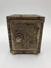 KENTON Brand Cast Iron Coin SAFE The BANK of INDUSTRY picture