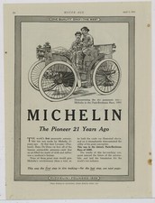 1916 Michelin Tires Ad: First Pneumatic Tire - 1895 Paris to Bordeaux Race Pic picture