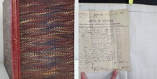 1859 antique DIARY JOURNAL portland or M R BARNUM sawmill operator picture