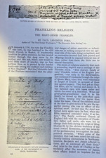 1899 Benjamin Franklin's Religion Quakers William Wollaston Lord Le Despenser picture