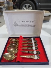 Vintage Thai Bronze Spoon Set by V. Thailand Limited Partnership NEW picture