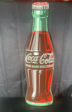 RARE 90's Signed Ande Rooney Metal Coke Bottle Numbered 762/5000 44”  Tall  HTF picture
