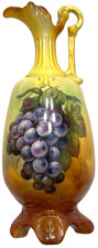 Antique Austrian Royal Wettina Porcelain Pitcher Vase by Robert Hanke Grapes picture