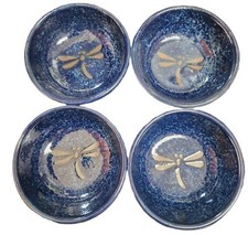 Japanese Dragonfly Blue Ceramic Soy Sauce Dishes ( Set of 4) picture