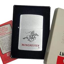 1984 Vintage WINCHESTER Horse & Rider Logo Advertising Zippo Lighter MIB picture