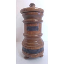 VTG 70s Wooden Potbelly Stove Cigarette/Match Dispenser Humidor Decor CALLOUT picture