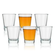 6 Pack Small Heavy Base Round Shot Glasses Set, Espresso Shot Glass Tequila S... picture