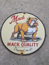 VINTAGE 1950'S MACK DIESEL TRUCKS PORCELAIN SIGN 12