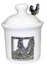 3.5” Ganz Chicken Hen Rooster Ceramic Sugar Bowl Condiment Jar Farmhouse picture
