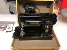 Singer 301A Sewing Machine Black Short-Bed with case and some accessories picture
