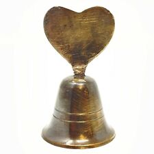 Heart Bell, Brass Bell With Heart Shaped Handle, Vintage Antique Finish picture