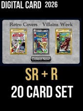 TOPPS MARVEL COLLECT RETRO COVERS 2026 VILLAINS WEEK SR+R 20 CARD SET picture