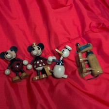 Disney Young Epoch Wooden Retro Toy Collection Set 4 Wooden Disney Dolls picture