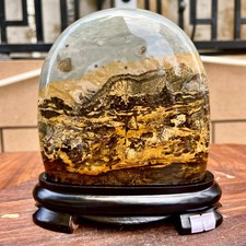 4.33LB Beautiful Natural Chinese Dendritic Limestone Picture Stone Guohua - Rare picture