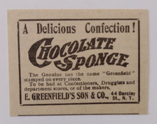 1904 Chocolate Sponge Advertisement E. Greenfield's Son & Co. New York picture