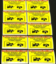 ⭐TOP PICK⭐ 10/pk NO PARKING VIOLATION TOWING WARNING STICKERS (QUICK-STICKS®) picture