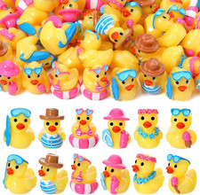 GGSTDDU Summer Mini Resin Ducks, Hawaii Beach Tiny Cruise Ducks Funny Miniature picture