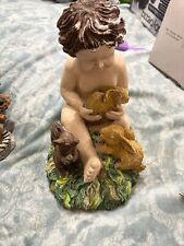 Angel Statue Decoration With Bunnies & Squirrel picture