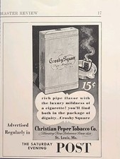 Crosby Square Pipe Mixture St Louis MO Tobacco Rich Flavor Vintage Print Ad 1943 picture