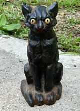 Rare Antique 1920s NATIONAL FOUNDRY Cast Iron Black Cat Doorstop 9