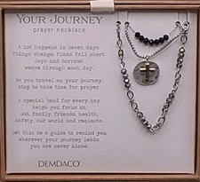 NIB Demdaco Your Journey Beaded Cross  Prayer Necklace Silver Tone  picture
