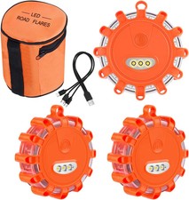 LED Road Flares Rechargeable Safety Flashing Warning Light Roadside Emergency Di picture