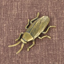 Brass Cockroach Figurine Statue Insect Animal Figurines Toys Desktop Decoration picture
