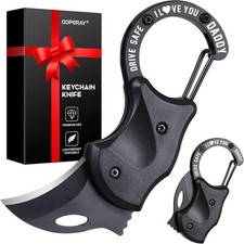 Compact Tactical Keychain Pocket Knife – Folding Carabiner Multitool Knife picture