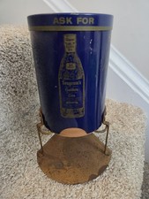 Vintage Seagram's Golden Gin Bar Coaster Dispenser Cart w/83 Cork Coasters Sign picture