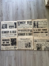 Lot of 9 Vintage Historic Newspapers JFK RFK Kennedy 1963 1968 Oakland Tribune picture