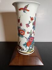 70s Lenox Saxony Vase 24K Gold Trim Smithsonian Reproduction Meissen 11” Stand picture
