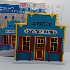 Vintage LAVIE Coin City Savings Bank Coin-Counter Good Old Days Western Themed picture