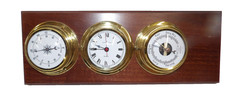 Hamilton France Wood & Brass Weather Station Barostar Thermostar picture