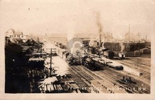 Woodsville NH New Hampshire Train Engine House Depot c1910s RPPC Postcard COPY picture