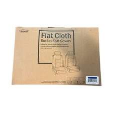 FH Group Blue Black Flat Cloth Bucket Seat Covers FB050102 Universal Fit Set 2 picture