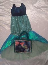 The Little Mermaid Ariel Vintage Costume 2001 Small 4-6 w/Matching Purse picture
