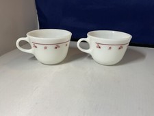 Vintage Corning Burgandy Rose Bud Tea Cups - Set of 2 -J29 picture