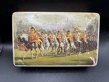 Vintage Thornes Premier Toffee Tin Entry of the Household Cavalry Leeds England picture