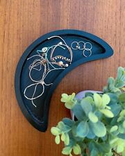 Black Wooden Crescent Moon Crystal Holder Tray picture