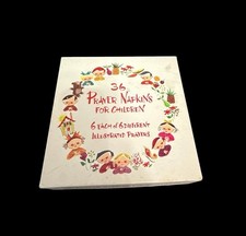 Vtg Children’s Prayer Napkins 6 Prayers 30 Napkins Illustrated Open Box picture