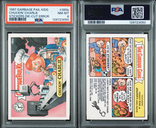 1987 Garbage Pail Kids Stickers 385b Chuckin' Charlie Die-Cut Error PSA 8 picture