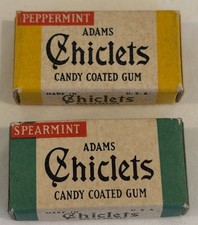 Vintage 1930’s ADAMS CHICLETS 2-PIECE BOXES  Sealed  Lot Of 2  NOS  SUPER RARE picture