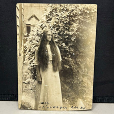 RPPC Portrait of Woman Very Long Hair “Mrs. Stillwagon” New Jersey Unposted picture