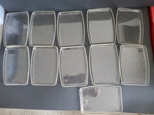 Vintage MCM Acrylic Clear Lucite Glitter Snack Trays Set Of 11 Najeeb Inc. 5