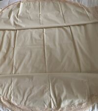 Vintage Set 2 Oval Tablecloths 12 Matching Napkins Beige Lace Trim 104/64, 64/34 picture