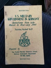 Original 1945 US Military Govt In Germany Training Packet NO 57 WW2 Restricted picture